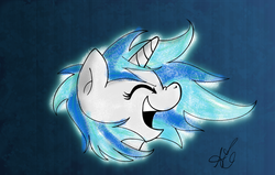 Size: 845x536 | Tagged: safe, artist:universal-tiger, dj pon-3, vinyl scratch, g4, bust, female, solo