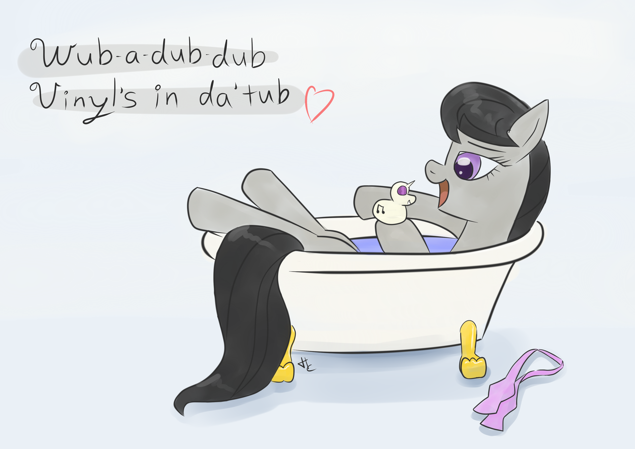 ...pony, bath, bathtub, bowtie, claw foot bathtub, female, rubber duck, sol...