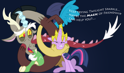 Size: 8000x4724 | Tagged: safe, artist:xscaralienx, discord, twilight sparkle, g4, the return of harmony, absurd resolution, discorded, villains touching twilight