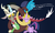 Size: 8000x4724 | Tagged: safe, artist:xscaralienx, discord, twilight sparkle, g4, my little pony: friendship is magic, the return of harmony, absurd resolution, discorded, villains touching twilight