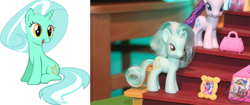 Size: 914x384 | Tagged: safe, artist:sersys, applejack, fluttershy, lyra heartstrings, pinkie pie, rainbow dash, rarity, shining armor, twilight sparkle, pony, unicorn, g4, alternate hairstyle, brushable, female, horn, mane six, mare, toy