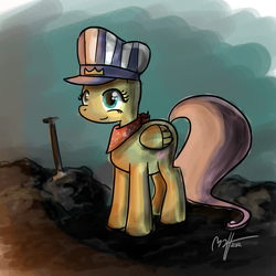 Size: 1599x1597 | Tagged: safe, artist:mateusuk, fluttershy, g4, female, solo, train conductor