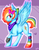 Size: 1024x1304 | Tagged: safe, artist:shyshyoctavia, rainbow dash, g4, alternate hairstyle, bandana, clothes, ear piercing, fashion, female, piercing, rainbow socks, scene kid, socks, solo, spread wings, striped socks