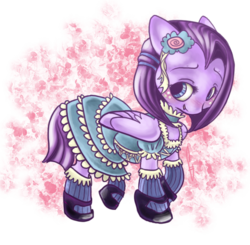 Size: 550x538 | Tagged: safe, artist:dollfins, oc, oc only, oc:lulu belle, oc:lulubelle, pegasus, pony, clothes, dress, female, flower, flower in hair, gala dress, mare, raised hoof, simple background, solo, transparent background
