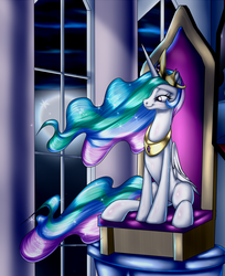 Size: 663x812 | Tagged: safe, artist:da-goddamn-batguy, edit, princess celestia, alicorn, pony, g4, cropped, female, solo, throne