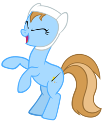 Size: 885x1052 | Tagged: safe, artist:leapingriver, pony, cute, cutie mark, eyes closed, merriwether williams, open mouth, ponified, rearing, simple background, smiling, solo, transparent background, vector, writing staff