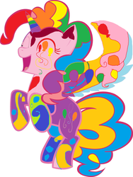 Size: 3500x4645 | Tagged: safe, artist:the-singing-duckie, pinkie pie, alicorn, pony, g4, 1000 hours in ms paint, female, ms paint, pinkiecorn, race swap, rainbow power, solo, xk-class end-of-the-world scenario