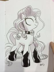 Size: 600x800 | Tagged: safe, artist:tony fleecs, pony, collar, lady death, ponified, solo, traditional art, white hair