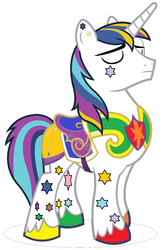 Size: 1312x1968 | Tagged: safe, artist:the-singing-duckie, shining armor, g4, male, rainbow power, rainbow power-ified, recolor, solo, why