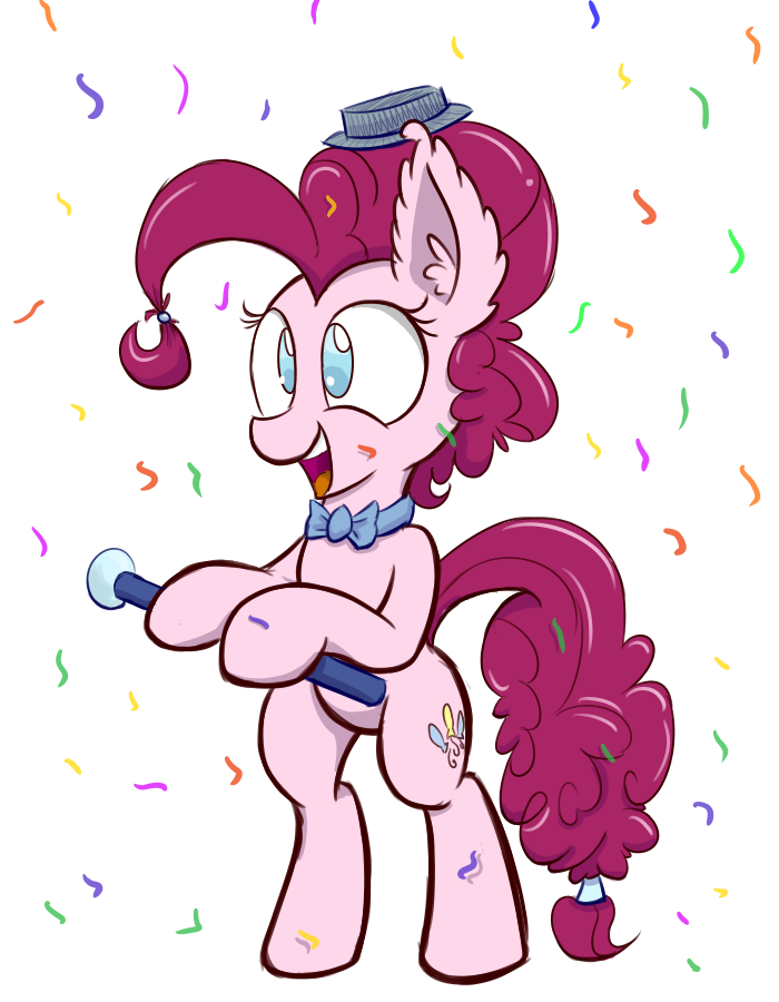 575441 Safe Artist Heir Of Rick Pinkie Pie Bowtie Cane Female