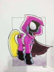 Size: 768x1024 | Tagged: safe, artist:tonyfleecs, pony, batgirl, dc comics, ponified, robin, solo, spoiler, traditional art