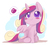 Size: 560x507 | Tagged: safe, artist:ende26, princess cadance, pony, g4, blushing, chibi, cute, cutedance, daaaaaaaaaaaw, female, heart, missing accessory, pictogram, sitting, smiling, solo, speech bubble, younger