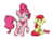 Size: 1024x764 | Tagged: safe, artist:midnightpremiere, apple bloom, pinkie pie, earth pony, pony, g4, crying, duo, female, filly, looking at each other, mare, mood contrast, simple background, smiling, transparent background