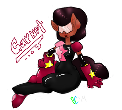 Size: 573x515 | Tagged: safe, artist:bunnycat, earth pony, gem (race), gem pony, anthro, unguligrade anthro, afro, best pony, clothes, female, fusion, garnet (steven universe), gauntlet, gem fusion, glasses, gloves, mare, semi-ponified, solo, steven universe