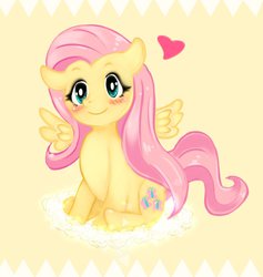 Size: 1136x1200 | Tagged: safe, artist:egreen, fluttershy, g4, cute, female, heart, pixiv, solo