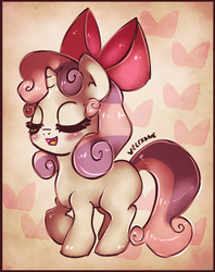 Size: 692x875 | Tagged: safe, artist:velexane, sweetie belle, g4, somepony to watch over me, bow, female, solo