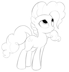 Size: 986x1026 | Tagged: safe, artist:kas92, pinkie pie, g4, female, grayscale, monochrome, simple background, solo