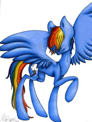 Size: 2536x3339 | Tagged: safe, artist:savor-the-moments, rainbow dash, g4, female, high res, solo, traditional art