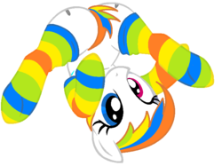 Size: 734x548 | Tagged: safe, artist:neonvoltage, oc, oc only, oc:spoony, earth pony, pony, base used, clothes, cute, heterochromia, recolor, simple background, socks, solo, striped socks, white background