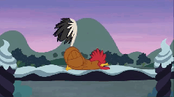 Size: 640x360 | Tagged: safe, screencap, g4, maud pie (episode), animal, animated, face down ass up, loop, rooster