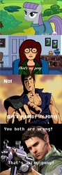 Size: 579x1623 | Tagged: safe, maud pie, g4, maud pie (episode), chris redfield, daria, daria morgendorffer, hokuto no ken, kenshiro, meme, resident evil, that's my pony, that's my x