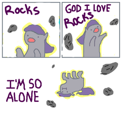 Size: 668x629 | Tagged: safe, maud pie, g4, maud pie (episode), comic, hilarious in hindsight, i'm so alone, rock, that pony sure does love rocks