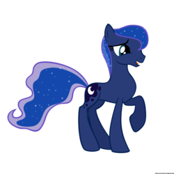 Size: 2000x2000 | Tagged: dead source, safe, artist:navitaserussirus, princess luna, earth pony, pony, g4, alternate hairstyle, female, high res, race swap, raised hoof, simple background, solo, transparent background, vector