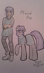 Size: 1536x2560 | Tagged: safe, artist:hippieunicornflower, maud pie, human, g4, maud pie (episode), human ponidox, humanized, traditional art