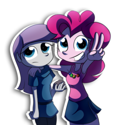 Size: 5000x5000 | Tagged: safe, artist:fj-c, maud pie, pinkie pie, equestria girls, g4, maud pie (episode), absurd resolution, clothes, duo, female, sisters, skirt