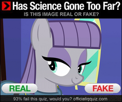 Size: 300x250 | Tagged: safe, edit, edited screencap, screencap, maud pie, g4, maud pie (episode), female, has science gone too far?, image macro, meme, real or fake, smiling, solo, when she smiles