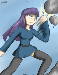 Size: 700x900 | Tagged: safe, maud pie, human, g4, maud pie (episode), badass, clothes, female, humanized, solo, thigh highs