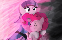 Size: 900x582 | Tagged: safe, artist:stepany1234, maud pie, pinkie pie, g4, maud pie (episode), sisters