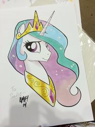 Size: 768x1024 | Tagged: safe, artist:tony fleecs, princess celestia, g4, female, solo, traditional art