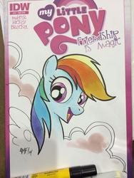 Size: 768x1024 | Tagged: safe, artist:tony fleecs, idw, rainbow dash, friendship is magic #13, g4, my little pony: friendship is magic (idw), female, mare, solo, traditional art