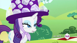 Size: 1920x1080 | Tagged: safe, screencap, rarity, g4, maud pie (episode), female, hub logo, solo