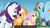 Size: 1440x810 | Tagged: safe, screencap, applejack, fluttershy, rainbow dash, rarity, g4, maud pie (episode), hub logo, meme, youtube caption