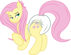 Size: 2738x2150 | Tagged: safe, artist:moophins, fluttershy, pegasus, pony, g4, colored, diaper, diaper fetish, female, high res, mare, non-baby in diaper, poofy diaper, solo