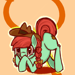 Size: 1000x1000 | Tagged: artist needed, safe, candy apples, earth pony, pony, g4, apple family member, solo