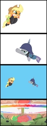 Size: 391x1050 | Tagged: safe, artist:drpain, applejack, maud pie, g4, maud pie (episode), somepony to watch over me, atomic rainboom, epic, pickelhaube