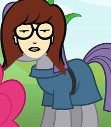 Size: 280x323 | Tagged: safe, edit, maud pie, g4, bad edit, daria, daria morgendorffer, face, glasses, meme