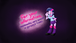 Size: 1920x1080 | Tagged: safe, artist:frostedwarlock, twilight sparkle, equestria girls, g4, dialogue, female, fun facts, humanized, solo, wallpaper