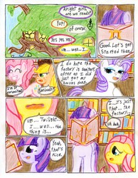 Size: 2534x3271 | Tagged: safe, artist:the1king, applejack, fluttershy, pinkie pie, rarity, twilight sparkle, alicorn, pony, comic:fluttershy and the rainbow factory, fanfic:rainbow factory, g4, comic, female, foreshadowing, high res, mare, nervicited, parody, roald dahl, traditional art, twilight sparkle (alicorn), willy wonka and the chocolate factory
