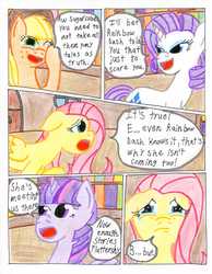 Size: 2544x3277 | Tagged: safe, artist:the1king, applejack, fluttershy, rarity, twilight sparkle, alicorn, pony, comic:fluttershy and the rainbow factory, fanfic:rainbow factory, g4, comic, female, high res, implied rainbow dash, mare, parody, roald dahl, traditional art, twilight sparkle (alicorn), willy wonka and the chocolate factory