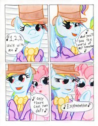 Size: 788x1013 | Tagged: safe, artist:the1king, pinkie pie, rainbow dash, pony, comic:fluttershy and the rainbow factory, fanfic:rainbow factory, g4, comic, female, mare, parody, pure imagination, roald dahl, singing, song, song parody, traditional art, willy wonka, willy wonka and the chocolate factory