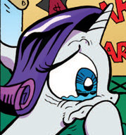 Size: 179x192 | Tagged: safe, idw, rarity, g4, female, reaction image, solo