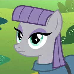Size: 380x380 | Tagged: safe, screencap, maud pie, earth pony, pony, g4, maud pie (episode), season 4, animated, blinking, expressionless face, female, mare, maud being maud, maud pie may or may not be amused, reaction image, solo