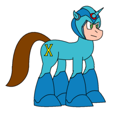 Size: 821x729 | Tagged: safe, artist:yagoshi, pony, crossover, mega man (series), megaman x, megapony, ponified, solo