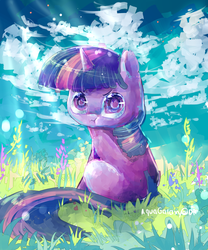 Size: 2500x3000 | Tagged: safe, artist:aquagalaxy, twilight sparkle, g4, chibi, female, filly, filly twilight sparkle, high res, scrunchy face, sitting, solo, younger