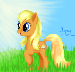 Size: 2300x2228 | Tagged: safe, artist:mariafauna, apple cobbler, g4, apple family member, high res, solo