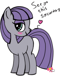 Size: 615x778 | Tagged: safe, artist:katequantum, maud pie, earth pony, pony, g4, maud pie (episode), blushing, female, heart, smiling, solo, when she smiles